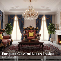 3 Pieces Ornate Carved Frame Couch set European Design Living Room Furniture Luxurious design Sofa Set for Homeowners, Villa, estate, Hotel Lobby