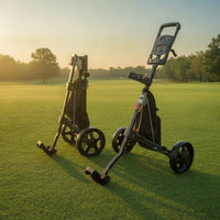 2-Wheel Golf Push Trolley Compact Golf Push Cart Trunk Friendly Smooth Rolling for Golfers