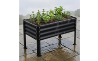 Galvanized Metal Garden Bed Corrugated Metal Raised Garden Bed Black Outdoor Growing Setup