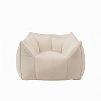 Soft Two-Seater Pouf Removable Cover Lazy Sofa Soft Texture No Assembly Required for Teens, Balcony, Book Nook Nook, Apartment