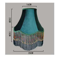 Beaded Velvet Shade Vintage Style Tassel Fringe Lampshade for Hotel Room