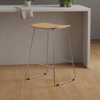 Minimalist Bar Stool Slim Metal Legs Home Seating Space Saving