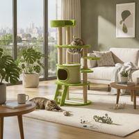 Multi-Level Feline Tree Top Lookout Feline Climbing Climbing Structure Soft