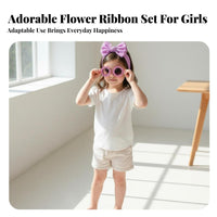 Sun Protection Sunglasses and Headband Set Cute Design Flower Sunglasses and Headband Great Gift for Babies, Beach, Daily Wear, Holidays