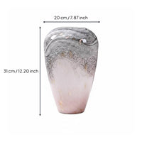 Ink Wash Glass Vase Handmade Artistic Glass Vase for Living Room, Entryway