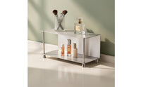 Two-Tier Storage Shelf Rustproof Stainless Steel Rack Brushed for Kitchen