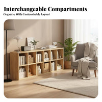Configurable Cube Organizer Shelf Storage Unit Sturdy Framework Wooden Construction Versatile Use Suitable for Book Lovers Homeowners Study Room Kindergarten