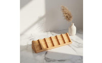 Long-Lasting 6 Slot Essential Oil Display Sturdy Construction 6 Slot Bottle Organizer Smoothly Polished Wooden Essential Oil Rack Space-Saving for Countertop, Desktop, Dresser, Spa