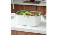 Stainless Steel Wash Basin Matte-Coated Wash Basin with Drainage Slots Rounded Corners Colander for Kitchen