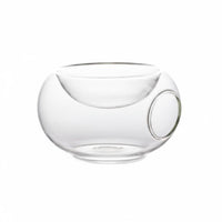Side Opening Glass Bowl Transparent Glassware Frosted Vessel Easy to Clean Tableware for Banquet, Bar