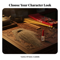 Traditional Appearance Long pale Stage Beard and Eyebrows Performance Quality Character Disguise Kit stick-on Theatrical prop genuineistic Look for lyric theater actors, Halloween aficionados, Cosplayers, Cosplay events, medieval Fairs
