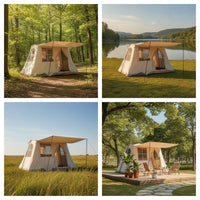 Canopy Camping Tent  Retro Shelter Ventilated for Campers