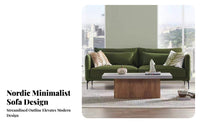 Nordic design 3-Seater Sofa Minimalist Design 3-Seater Straight Settee Small Space suited Living Room Furnishing Textured Upholstery for Apartment Dwellers, Homeowners, Young Adults, Studio Flat