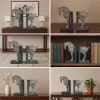 Horse Bookends Vintage Decorative Bookends Decor for Bookshelf, Library