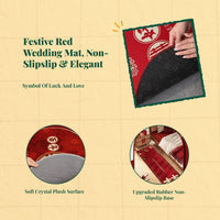 Red non-slip oval mat
