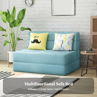 Armless Fold-expanding Sleeper Foldable Design Tri-Fold Floor Mattress two-in-oneUse cleanable Cover for Homeowners, Balcony