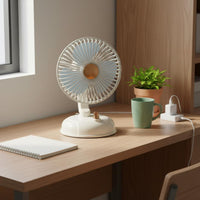 Retro Desktop Fan Automatic Oscillation USB Oscillating Fan for Office, Students
