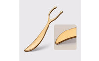 Brass Ear Scraping Board Handheld U-Shaped Scraping Tool Lightweight Manual Massage Device Portable for Home Self-Care, Travel