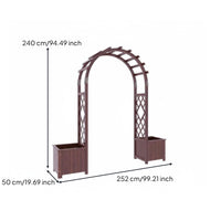 Wooden Garden Arch Weather-Resistant Wooden Garden Arbor Lattice Side Panels Climbing Plant Archway for DIY Enthusiasts, Walkway Entrance, Yard, Patio