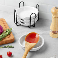 4 Pieces Spoon Rest Set With Storage Rack Tableware Accessory Space Saving