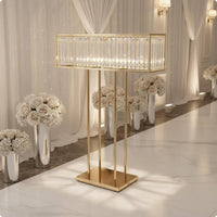Wedding Decor Stand Metal Frame Crystal Hanging Display Decorative for Hotel, Stage