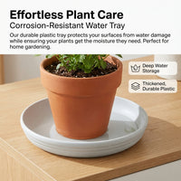 Plant Pot Saucer in a Simple Style, Thickened Plastic Flower Pot Tray, Floor Standing Home Gardening Accessories, 15cm Base Diameter