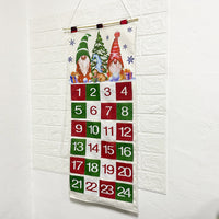 Christmas Advent Calendar Hanging Decoration, 24-Grid Countdown Wall Calendar