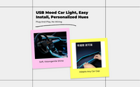 USB RGB LED Car Light Strip, Easy Install