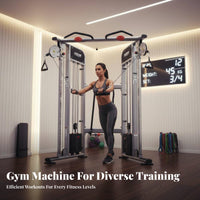 Multi-Station Gym Commercial Grade Double Adjustable Pulley Machine Heavy-Duty Construction Double Pulley Workout Station for Fitness Enthusiasts