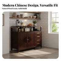 Dining Room Buffet Sideboard Multi-Functional Kitchen Storage Cabinet Large Capacity Freestanding Tea Bar Cabinet for Homeowners, Hallway, Home Office