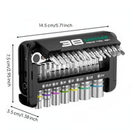 38 Pieces Ratchet Socket Wrench Set Compact Quick Ratchet Wrench Set Easy Grip