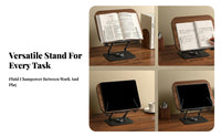Adjustable book Easel Handshands-unrestricted Adjustable Bookrest with Page holders for Home