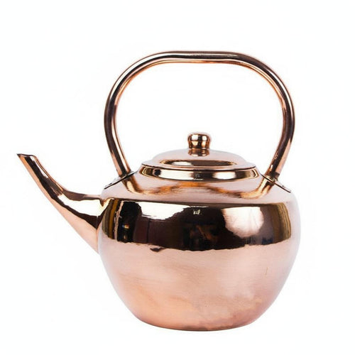 Copper Tea Kettle Polished Finish Stovetop Tea Kettle Curved Spout