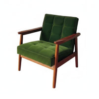Upholstered Single Sofa Japanese with Design Armchair Firm Wood Frame Soft Upholstery for Readers, Living Room, Bedroom