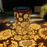 Solar Hanging Lantern Hollow Pattern Solar Lantern Waterproof for Camping, Yard