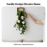 Nordic Design Wall Hanging Artificial Plant Low Maintenance Hanging Vine Wall Decor Realistic Look Elegant Design for Interior Decorators, Homeowners, Office Workers, Bedroom, Living Room, Hallway, Entryway