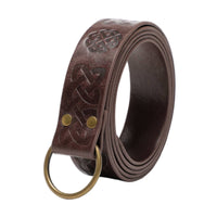 Embossed Nordic Belt Traditional Belt with Circular Buckle Retro for Cosplay