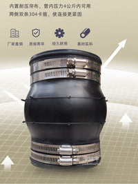 Clamp-Type Rubber Flexible Joint with PE Quick Connector and 304 Clamp