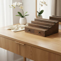Long-Lasting Stepped Display Riser with Drawers Large Capacity Wooden Tiered Display Stand Easy to Clean for Collectors, Dressing Table