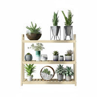 Multi-Tier Plant Stand adaptable Placement Tiered Wooden Plant Holder for Indoor