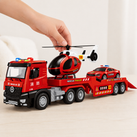 Vehicle Toys, Transport Truck with Toy Helicopter, Toy Cars for Kids 4-6 Years Old, Interactive Simulation Game
