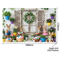 Easter Photography Background 180 x 115 cm Spring Easter Backdrop Bunny Decoration Holiday for Fence Garden Lawn