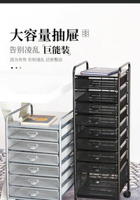 Multi-layer Metal Mesh File Cart with Storage Racks