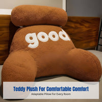 Teddy Fleece Support Pillow, Multi-Functional Bedside Pillow, Soft Plush, for Studying, Sofa, Dormitory, Random Color