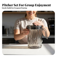 Water Pitcher with Cups Pitcher with Lid Dishwasher Large Capacity Beverage Jug Set for Restaurants, Summer Gatherings