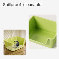 Jumbo Open Cat Litter Box with Splash Guard, Odor Control