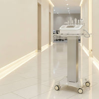 Transparent Beauty Cart with Acrylic Shelf Clear Beauty Cart with Handle Minimalist Rolling Salon Trolley Long-Lasting for Spas