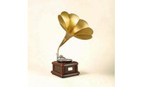 Gramophone Model with Fluted Sound Projector Antique-Style Decor Nostalgic