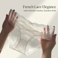 Women's Lace Trim Knickers Multipack with Gusset, Ice Silk Brazilian Ladies with Low Rise Design, Moisture Wicking