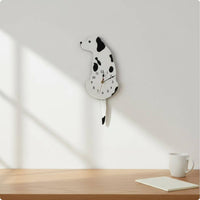 Black and White Dog Clock Minimalist Cartoon Dog Clock Cute Home Design Decor for Bedroom